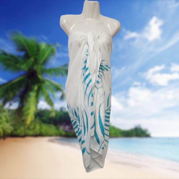 Womens Sarong Cotton Wrap Handpainted Batik Wrapskirt Beach Pareo Beachwear-NEW - Picture 6 of 7